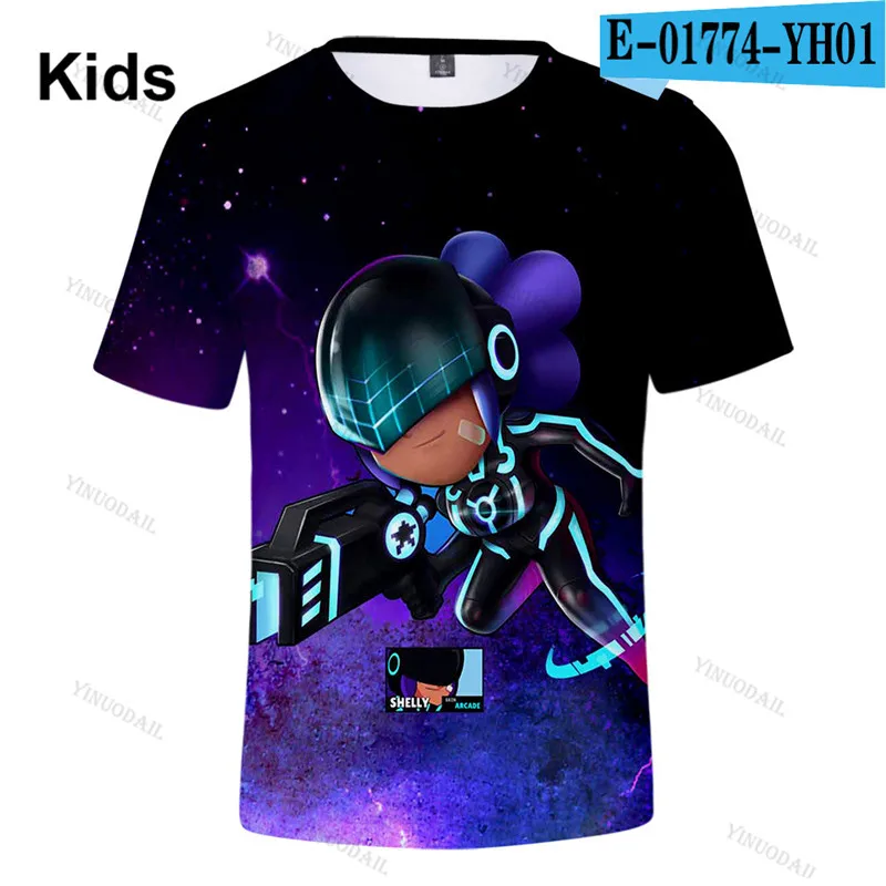 Browlers EMZ and Star Shoot Children's Crow Game 3D T-shirt Baby Clothing Shirts Women Kids Leon Tops 2021 Boys Girls | Мать и