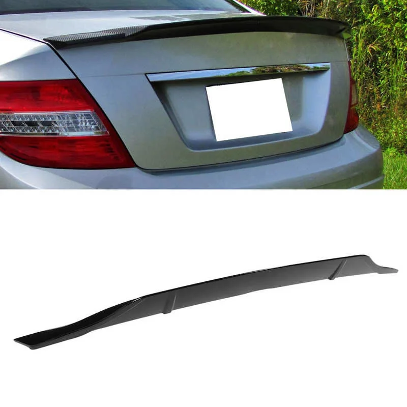 Глянцевый черный спойлер для багажника Duckbill подходит Mercedes Benz C Class W204 Sedan 2008 2014