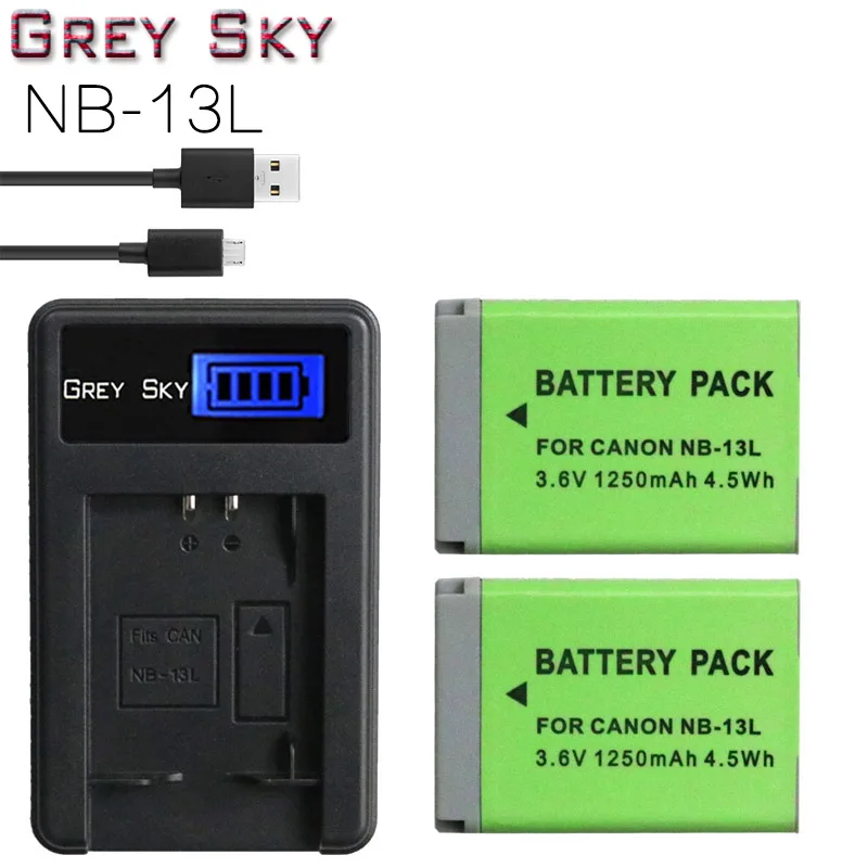 charger and 2battery NB-13L NB 13L NB13L батарея+ ЖК USB зарядное устройство для Canon PowerShot G5X G7X G9X G7 X Mark II G9 X, SX620 SX720 SX730 HS - Цвет: charger and 2battery