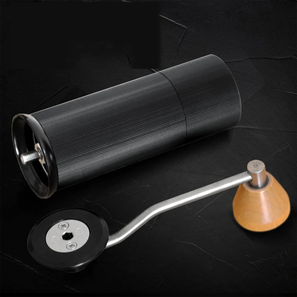 安い ポータブルコーヒー粉砕機ツールマニュアルハンド砥石grinderm豆石臼ローラー圧力アルミミラーメーカー