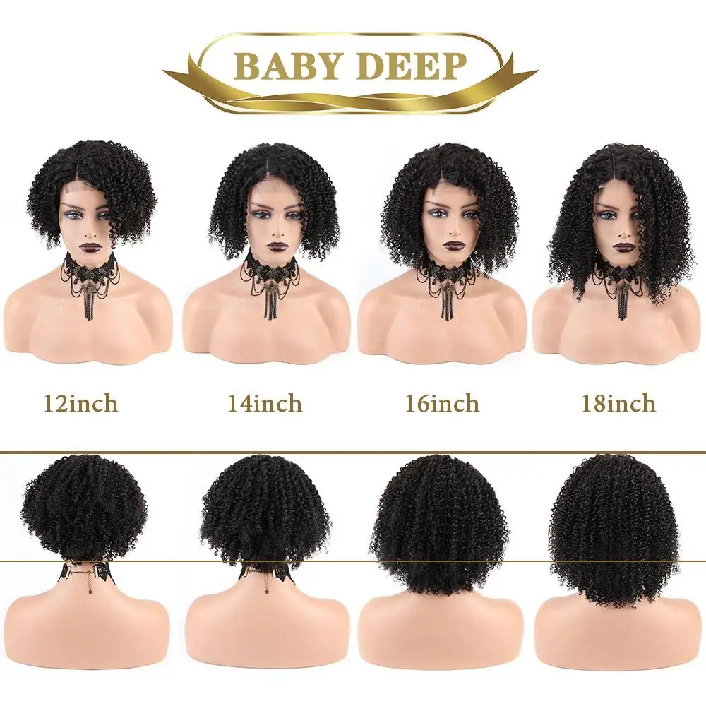 

Baby Deep Lace Closure Side Part Human Hair Wig Natural Color Pre Plucked Brazilian Hair Lace Closure Human Hair Baby Deep Wig