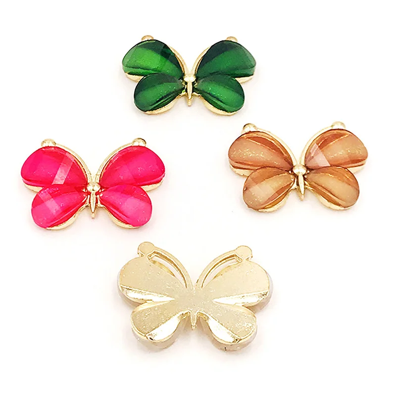 

10 шт., X см, поделки из смолы, металлическая бабочка, плоская задняя сторона, Скрапбукинг для телефона, свадебное украшение