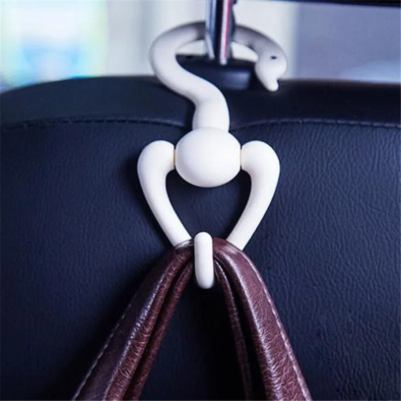 

Swan Shaped Car Seat Back Headrest Hanging Hooks 2pcs Cargo Organizer Universal Car Clips Interior Accessories