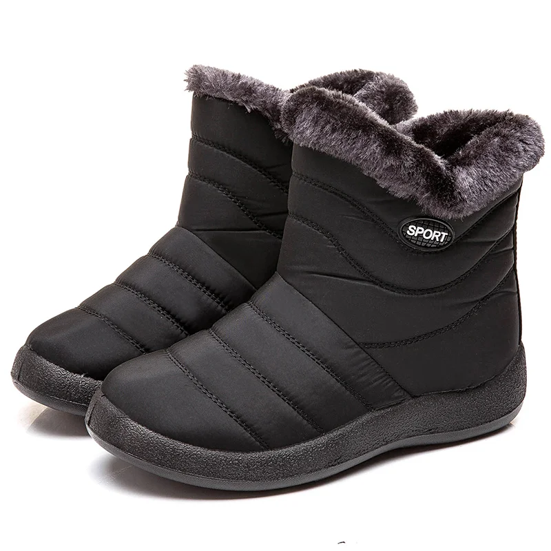 

Женские теплые зимние ботинки, размер 43, водонепроницаемые ботильоны, Зимняя Толстая бархатная обувь с высоким берцем, женские зимние ботин...