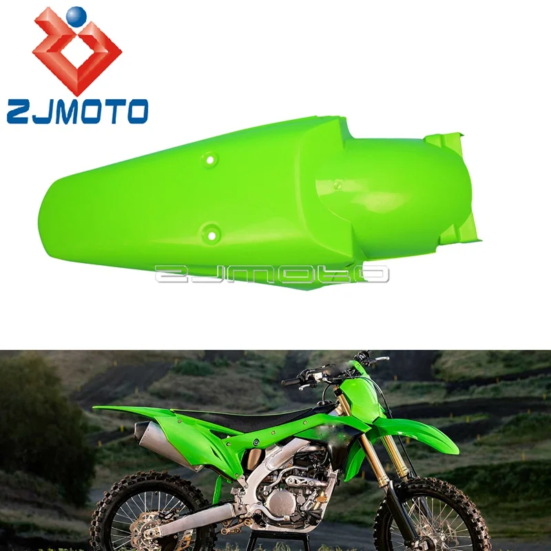 

for Kawasaki KX KLX KXF 65 125 250 450 Plastic Green Mudguards Universal Dirt Bike Protector Motocross Accessories Rear Fenders