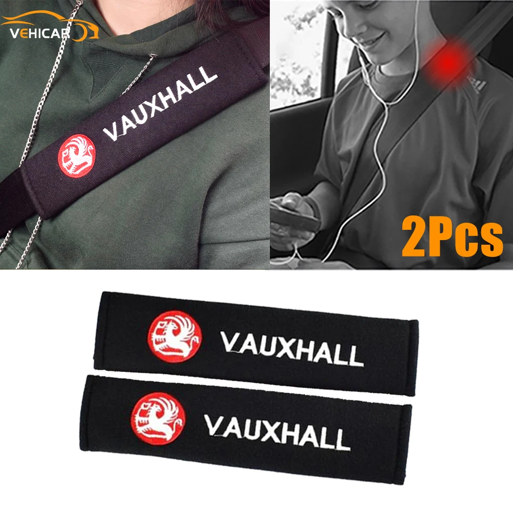 

VEHICAR 2Pcs Seat Belt Covers Cotton Car Safety Belt Pad VAUXHALL Safety Belt Pads For Vehicle Decorate