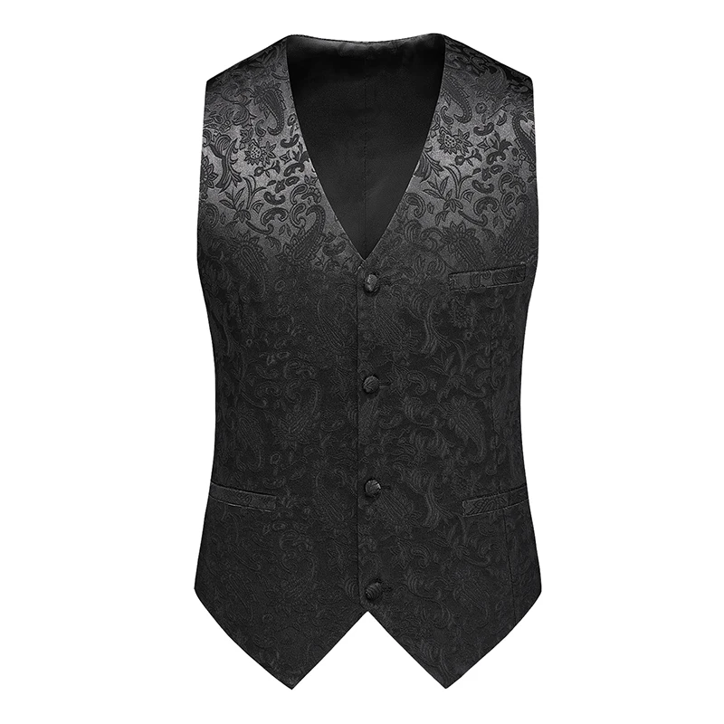 Мужской Жаккардовый жилет приталенный свадебный с v-образным вырезом розовый