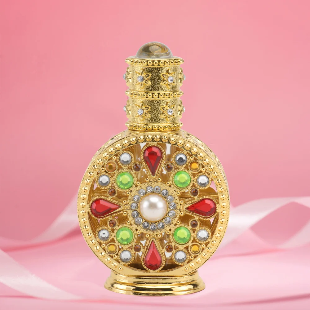 

1Pc Delicate Perfume Bottle Chic Essential Oil Bottle Liquid Dispenser Golden