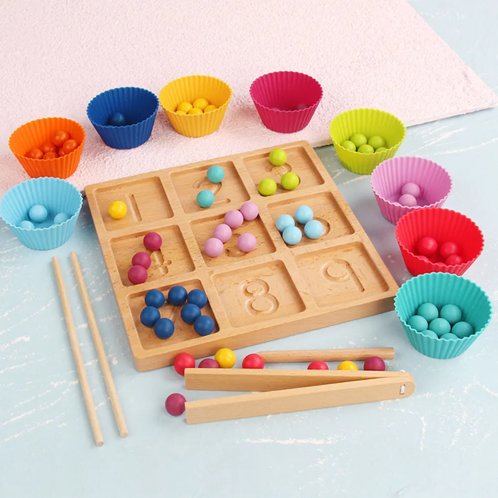 

Kids Toys Montessori Wooden Toys for 3 Year Hands Writing Board Clip Bead Board Early Educational Toys for Children G666F