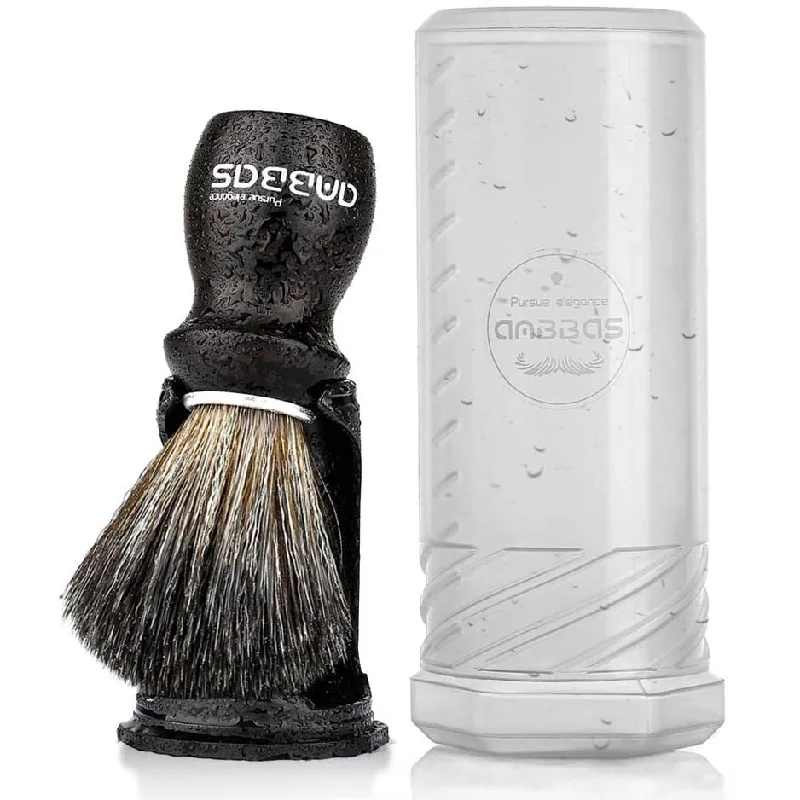 

Anbbas 3IN1 Faux Badger Shaving Brush Set Ebony Wood Handle with Black Holder Stand Travel Case for Man Wet Shave