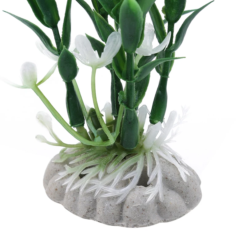 3 дюймов искусственное водное растение рыбный бак травяной зеленый фиолетовый