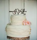 Пользовательские Mr и Mrs lnitials имя свадебный торт Топпер персонализированные деревянные деревенский торт Топпер годовщина помолвки свадьбы Decora
