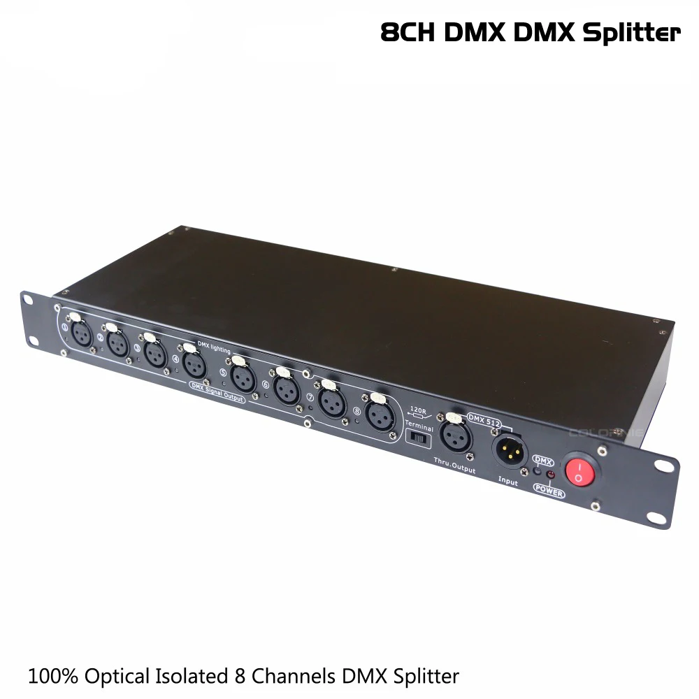 COLORNIE DMX распределитель 8 каналов 1U стойка Сплиттер оптический изолированный