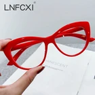 Модные Женские оправы для очков LNFCXI, оптические очки красного и белого цветов с защитой от сисветильник