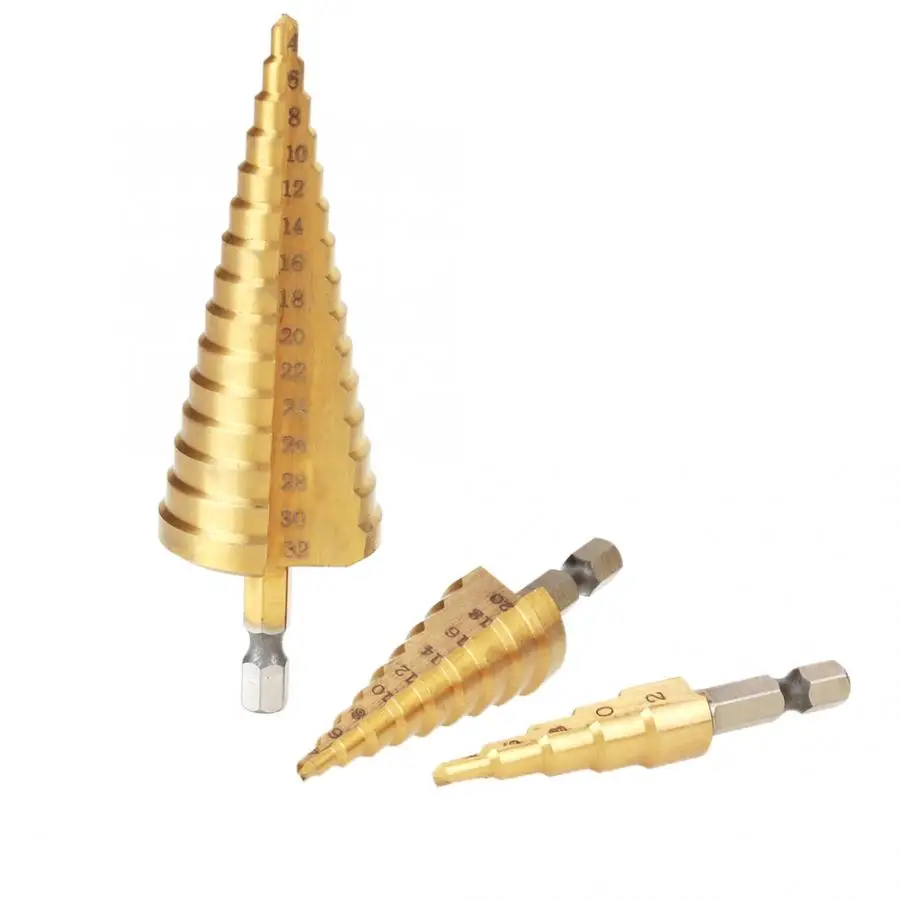HSS4241 ступенчатое сверло 3 шт. высокоскоростное стальное конусное шестигранное