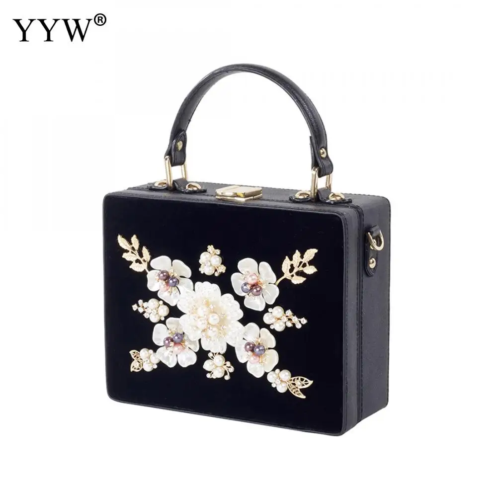 

Fashion Floral Diamonds Evening Clutch Bag Women'S Handbag Luxury Box Bags Chian Crossbody Shoulder Bags Party Bolsa Feminina