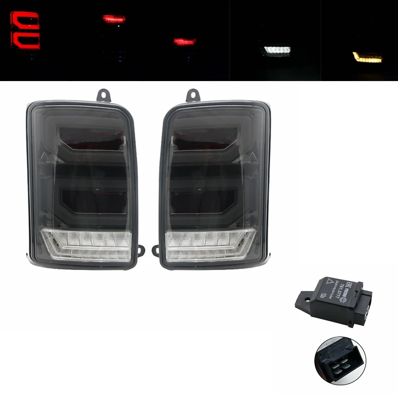 taillight with relay Для Лада Нива 4X4 1995 светодиодный DRL фары с ходовым поворотным сигналом PMMA/ABS пластик функциональные аксессуары Тюнинг Автомобиля - Цвет: taillight with relay