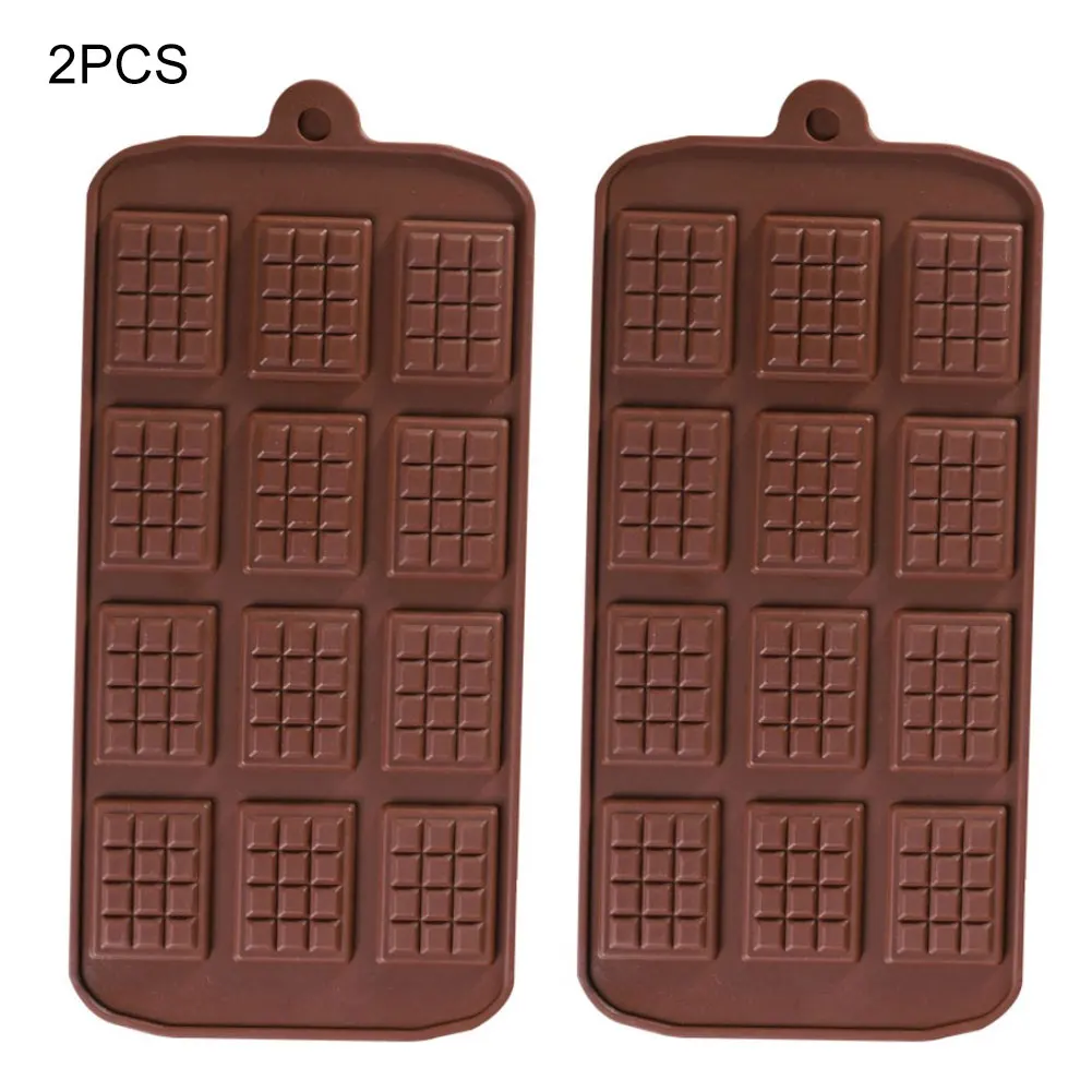 

2PCS Chocolate Mold 12-Cavity Chocolate DIY Tray Silicone Fondant Mould Baking Tools For Birthday Party Celebrations Cakes