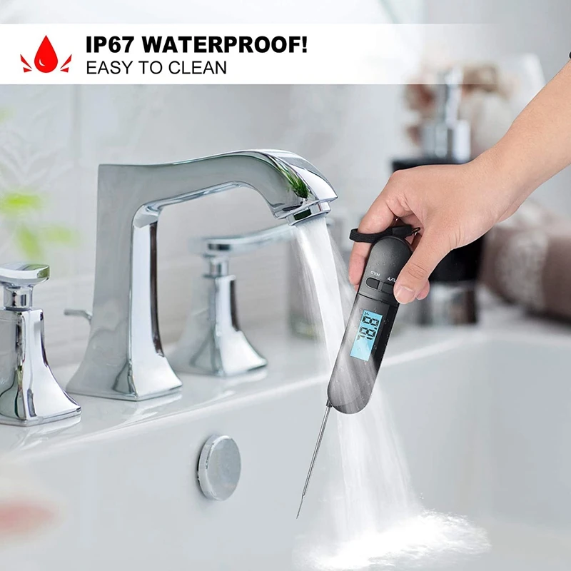 

LUDA Digital Meat Thermometer for Cooking,Instant Read Food Thermometer with Rotatable Backlit LCD Screen and Foldable Probe