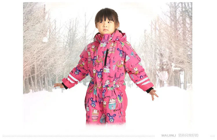 Waterproof Cold Warm Childrens One-piece Ski Suit Thick Waist Removable Shoulder Agent | Спорт и развлечения