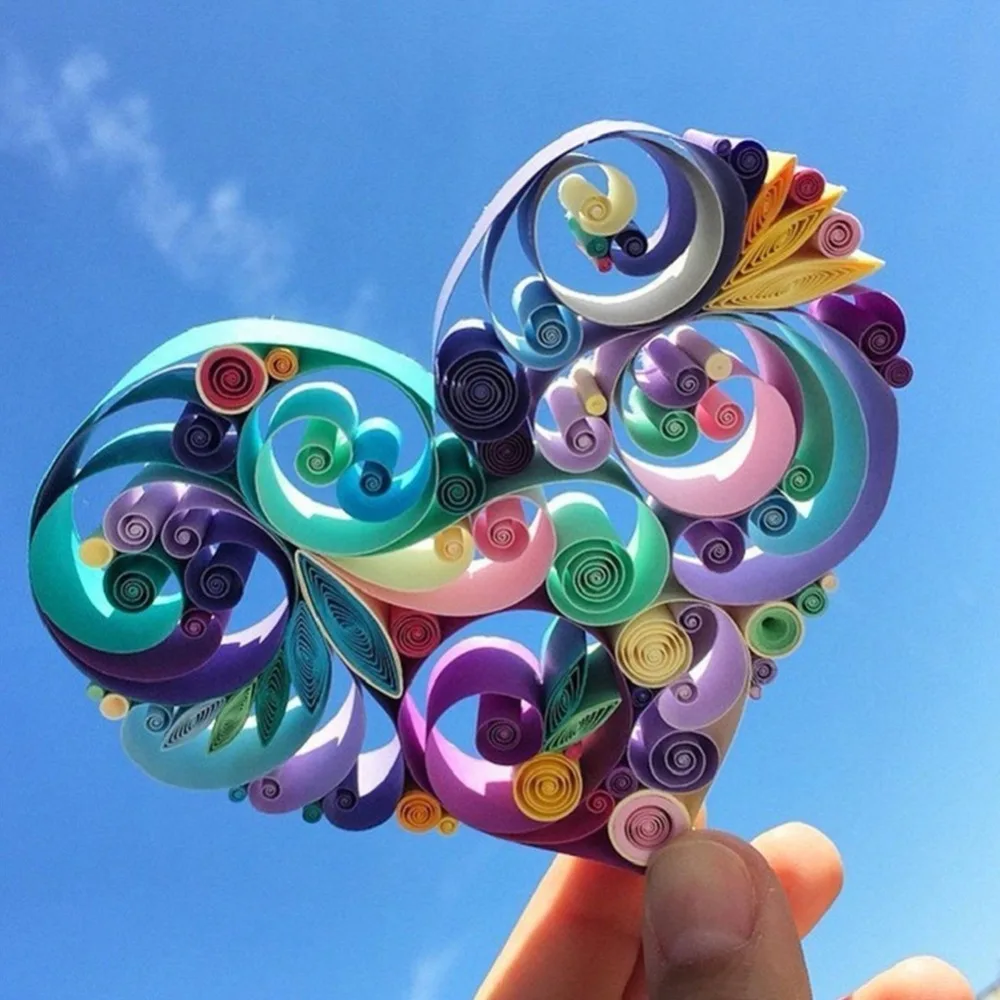 

1Set 100 Strips Quilling Paper 3mm Width Colorful Origami Paper Craft Handmade Artwork Cute Cards Flower DIY Decor Free shipping