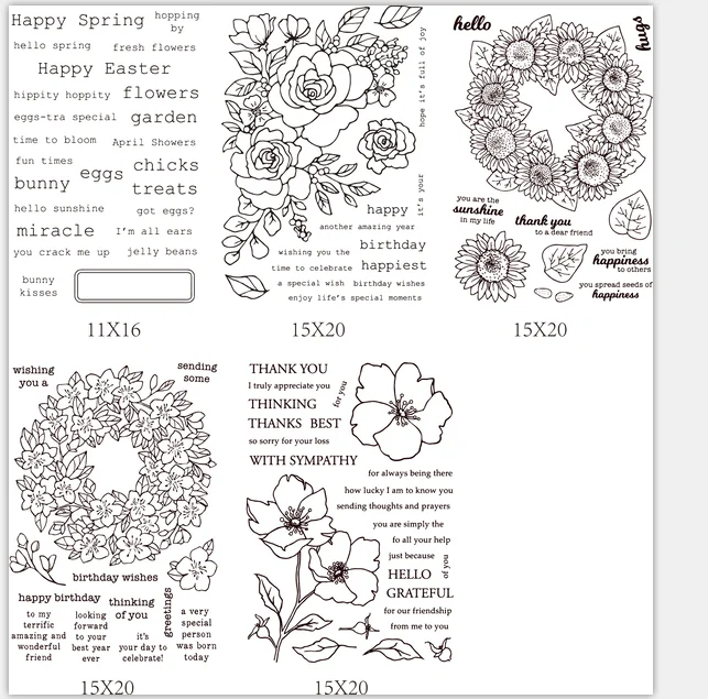 Цветок Прозрачный прозрачный силиконовый штамп/печать для DIY