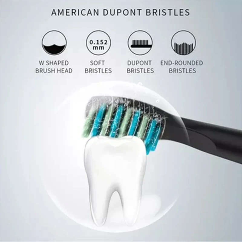 Seago 958 Автоматическая звуковая электрическая зубная щетка с 3 головками USB 5