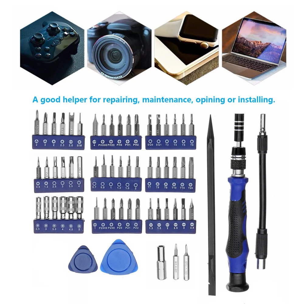 

63 In 1 Screwdriver Set Electronics Precision Repair Kit Multifunctional Opening Repair Hand Tools Set For Phones Tablet PC
