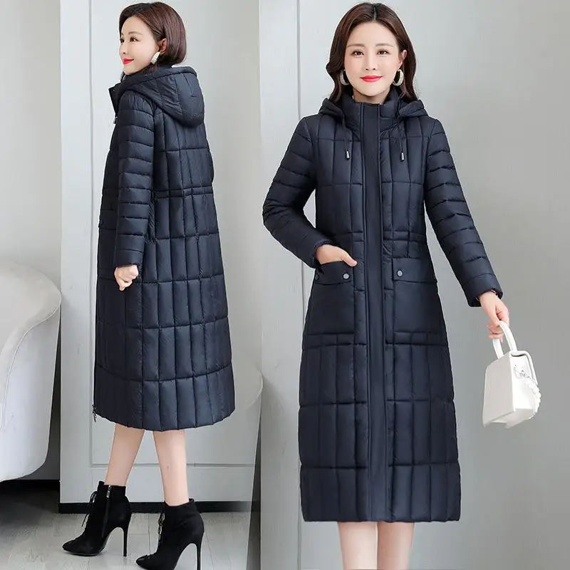 

Dropshipping Winter Women's Mid-length Fashion All-match Cotton Coat Plus Size Over-the-knee Coat