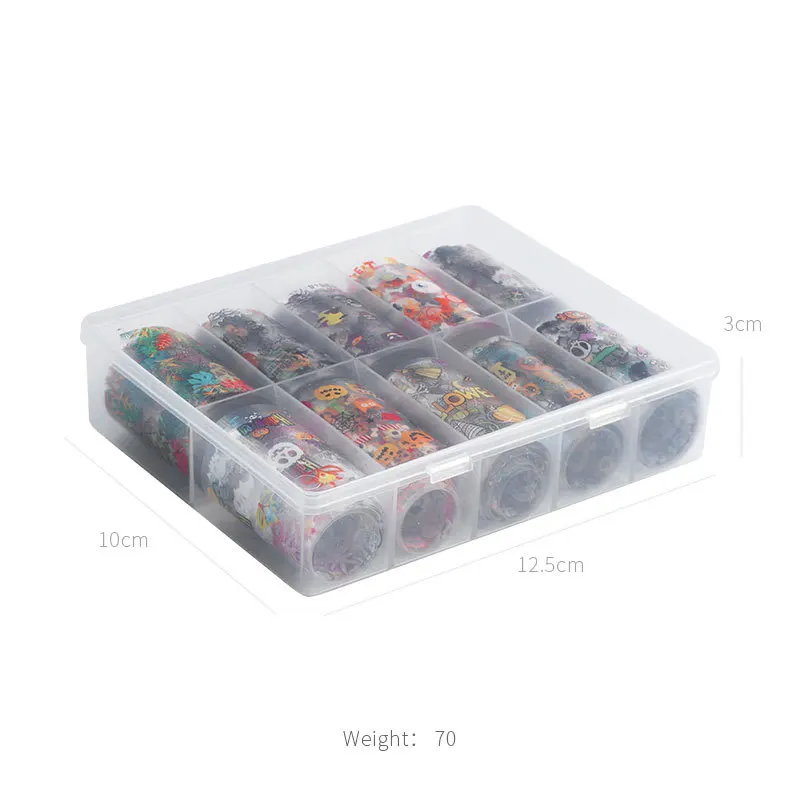 

10 pieces/box Halloween Nail Art Sticker Set Star Transfer Paper Nails Sticker Christmas Nail Decals For Manicure Decoration