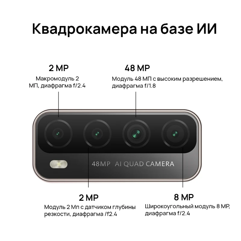 Смартфон HUAWEI P smart 2021 4+128ГБ. |NFC|Квадрокамера на базе ИИ [Ростест Доставка от 2 дней
