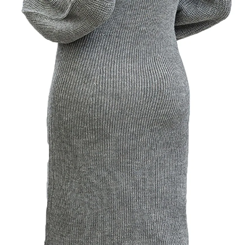 

Women's Dress Autumn And Winter Fashion 2020 Casual Knitted Brown Wrap Midi Elegant Warm Large Size Korean Style Long-Sleeve Top