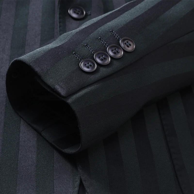 

Rsfocus Mens Dark Green Striped Suit 2020 Autumn Slim Fit Suit For Man Stylish Groom Wedding Suits 5XL (Jacket+Pants+Vest) TZ005