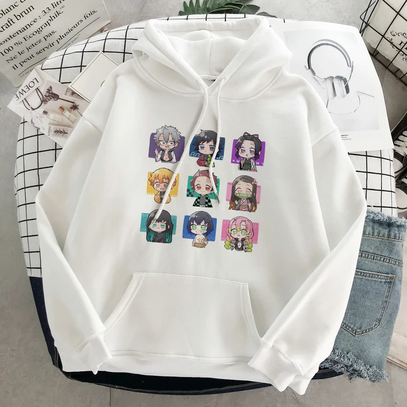 

Harajuku Demon Slayer Graphic Anime Hoodie Winter Kawaii Sweatshirt Hoodies Fall 2021 Women Kimetsu No Yaiba Clothes Streetwear
