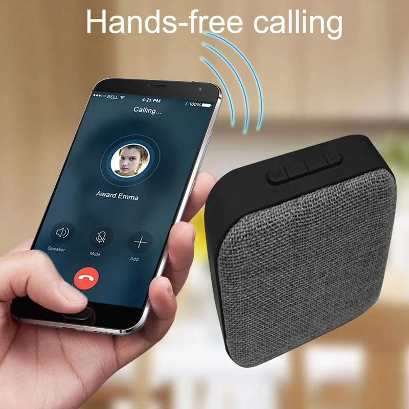 T3 fabric bluetooth speaker wireless mini card USB charging portable audio gray | Электроника