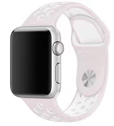 Ремешок для apple watch 42 мм 38 мм 40 мм 44 мм резиновый спортивный ремешок для iwatch 4 3 2 1 серия 5 - Цвет ремешка: violet white