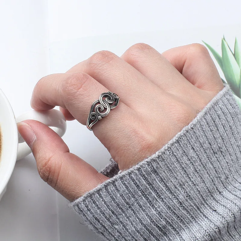 

Fashion Clouds Ancient Silver Plated Rings For Women Accessories Trendy Girls Finger Ring Adjustable Accessories Female Gift