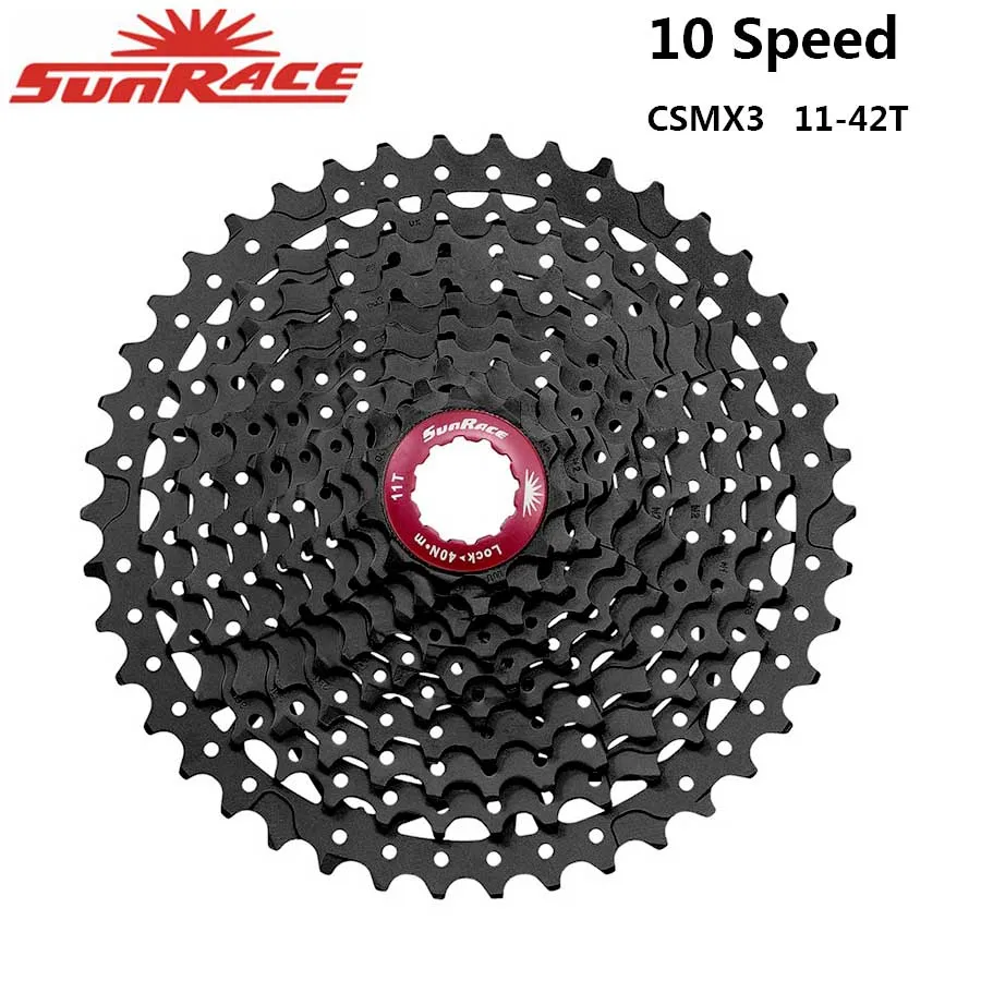 Кассета для велосипеда SunRace CSMS3 CSMX3 11-40T 11-42T 11-46T 10 скоростей широкое соотношение