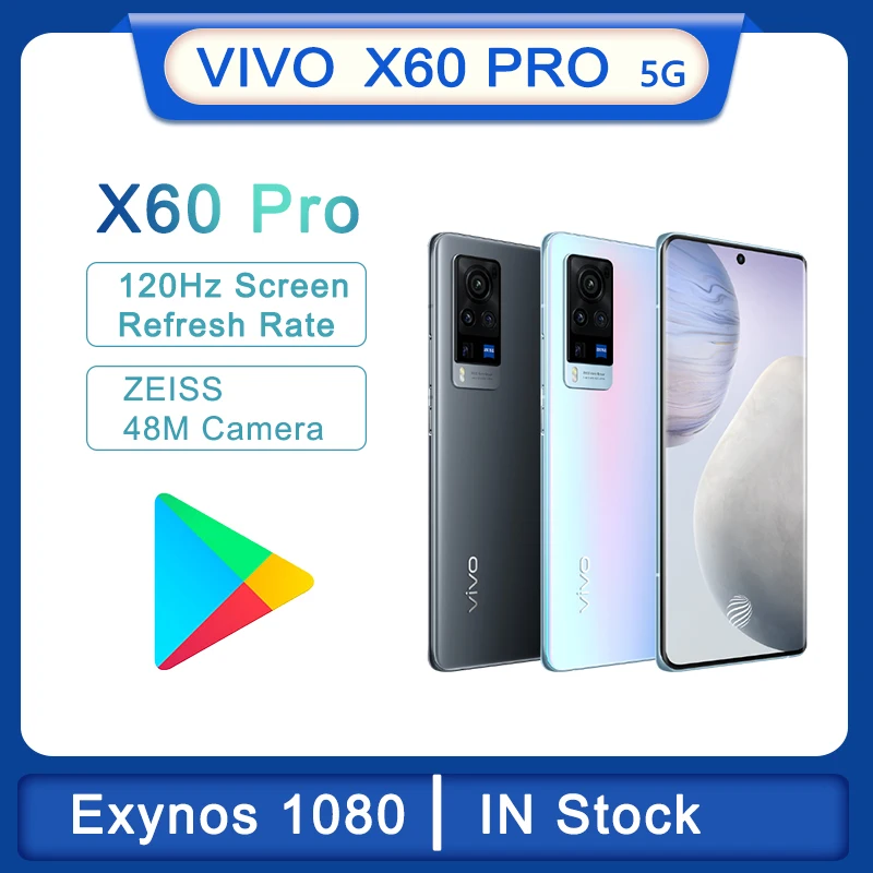 Original vivo X60 Pro Newest Dual 5G SmartPhone 3D Flexible AMOLED 120Hz Screen 33W Flash Charger CPU Exynos 1080 NFC Cellphone