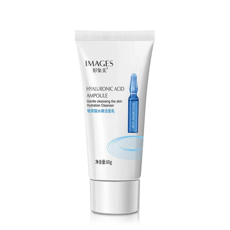 

60g Hyaluronic Acid Facial Cleanser Moisturizing Shrinking Pores Skin Warm Firming Face Hydrates Cleaning Cream