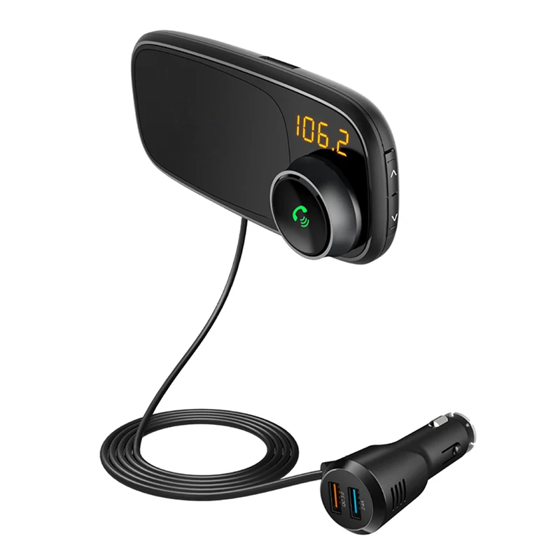 

Car Bluetooth FM Transmitter with Magnetic Phone Holder QC 3.0 Charging MP3 Music Player @M23