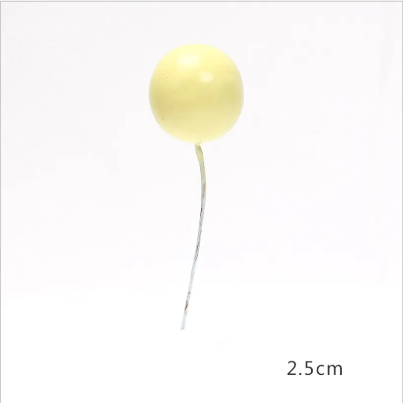 yellow 2.5cm 5pcs Cakelove 5 шт./лот Прекрасный Золотой шар торт Топпер кекс ко дню рождения для украшения детского душа детский день рождения праздничный свадебный сувенир поставки - Цвет: yellow 2.5cm 5pcs