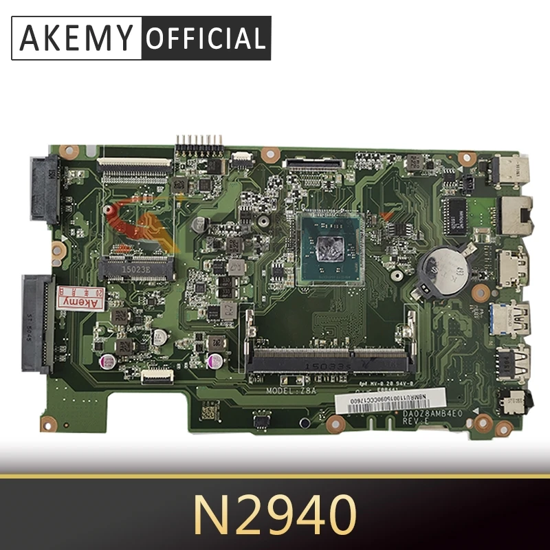 

Akemy Laptop motherboard For ACER Aspire ES1-411 Mainboard DA0Z8AMB4E0 NBMRU1100 N2940