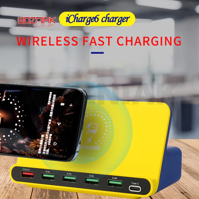 Универсальное быстрое зарядное устройство Mechanic с 6 USB-портами для зарядки