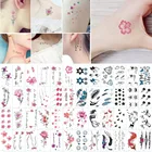 30pcsSet Flower Temporary Tattoo Sticker for Women Men Fake Tatoo Body Art Adult Waterproof Hand Stickers 5.8cm x 9.8cm #287862