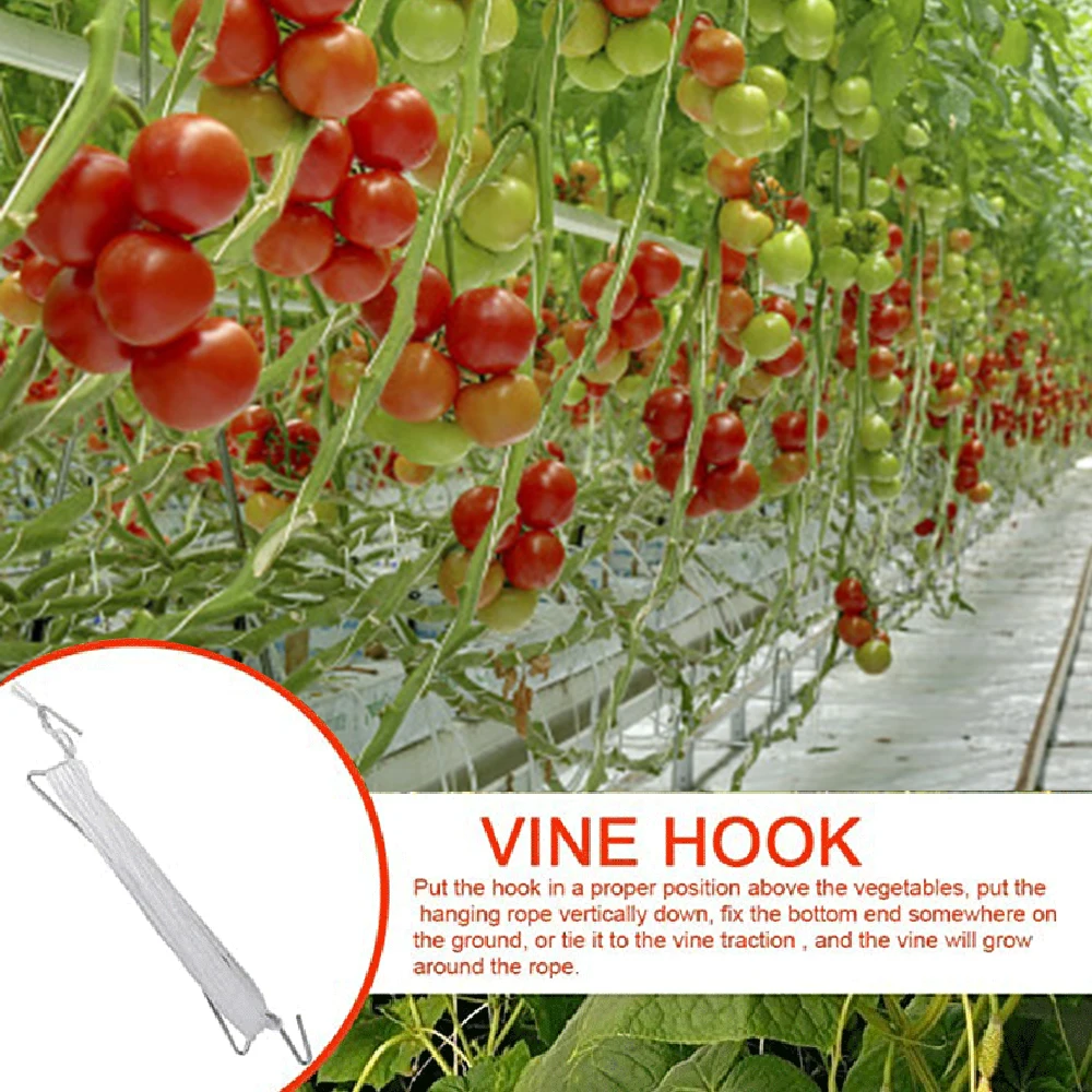 

1Set Tomato Support Hooks Set Fruit Cherry Plant Climbing Hooks with Tomato Clips Iron Plant Vine Tie Support Tool for Garden