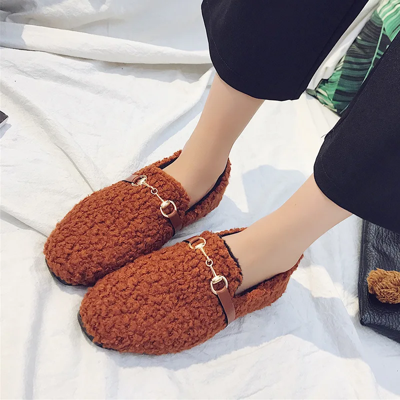 

Women's Loafers, Cotton Shoes, Autumn/winter 2021 New Style Plus Velvet Cotton Shoes, Lamb Wool Single Shoes, Flat Women's Shoes
