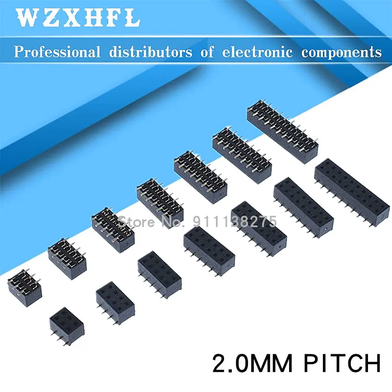 10PCS SMD SMT 2*2/3/4/5/6/7/8/9/10/12/15/20/40PIN double row FEMALE PIN HEADER 2.0MM PITCH Connector Socket 2X/6/8/10/20