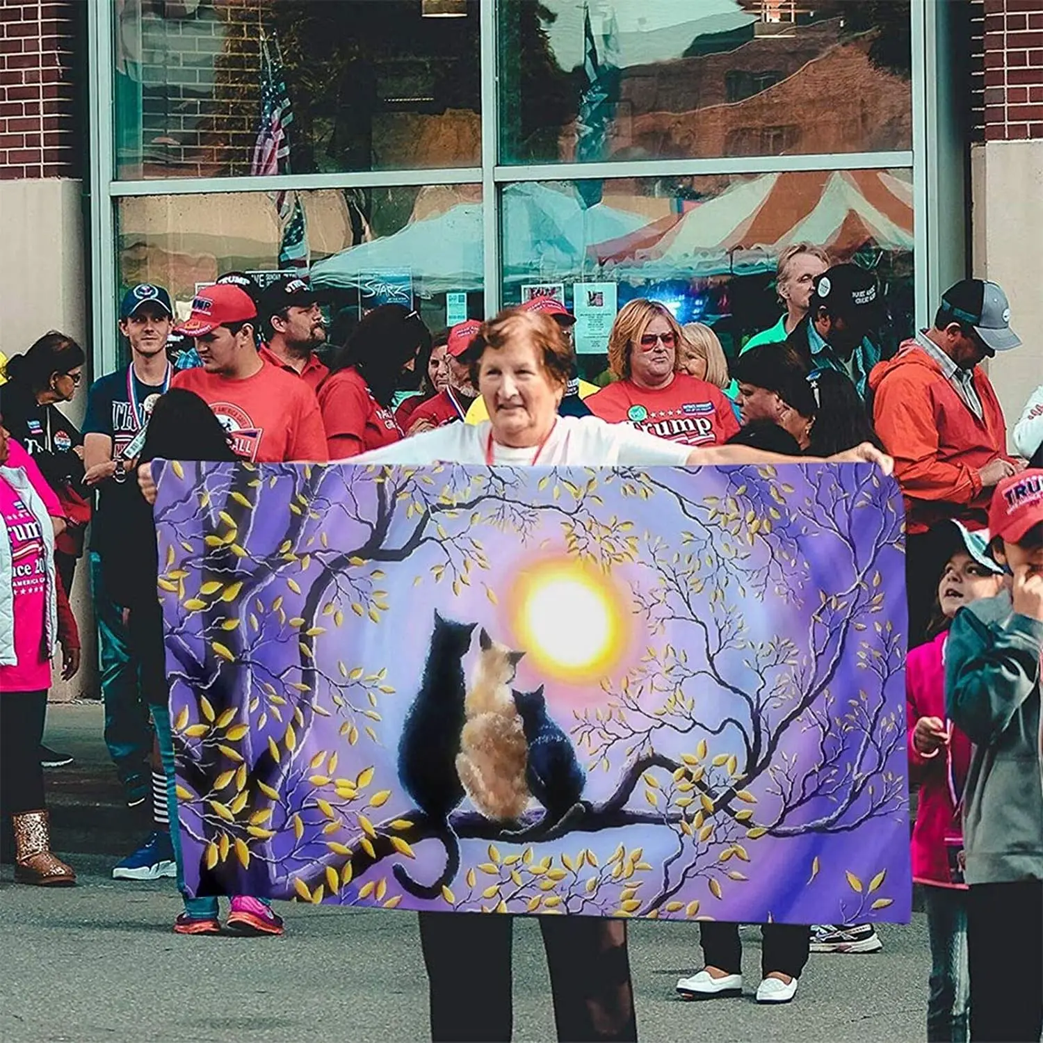 

A Family Of Cats Who Love Each Other 3x5 Feet Flag, Polyester 3 X 5 Ft Flag For Outdoor Indoor Home Decor