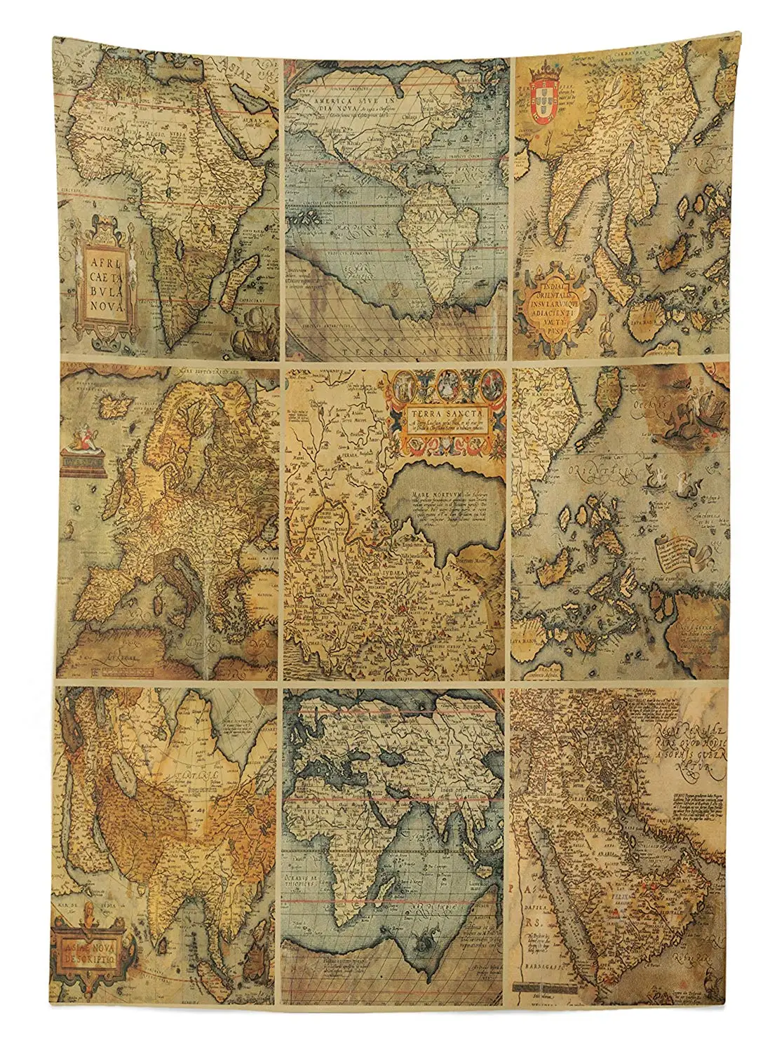 Скатерть коллаж античный старый карты мира Винтаж Стиль коллекция древних